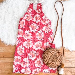 Beachy Floral Halter Tie Dress